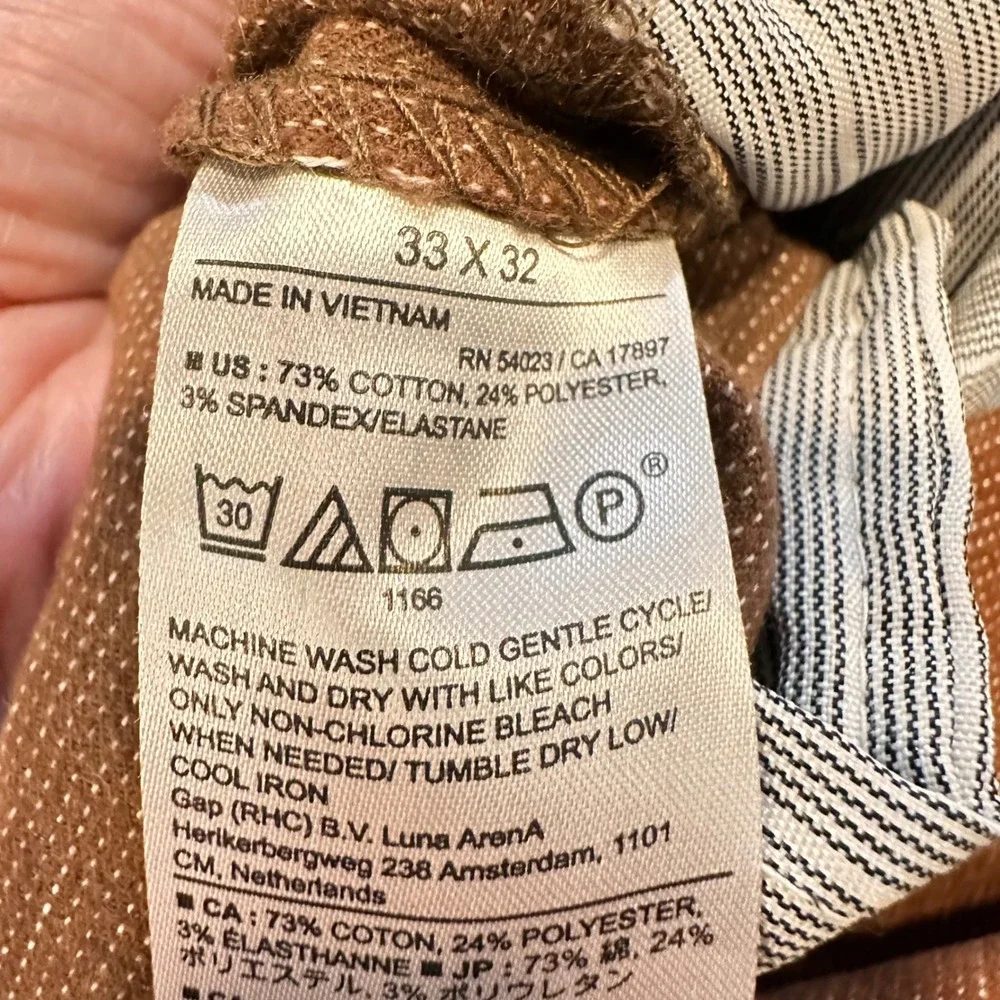 Banana Republic Pants Men 33x32 Brown Slim Tapered Stretch Dress Trousers